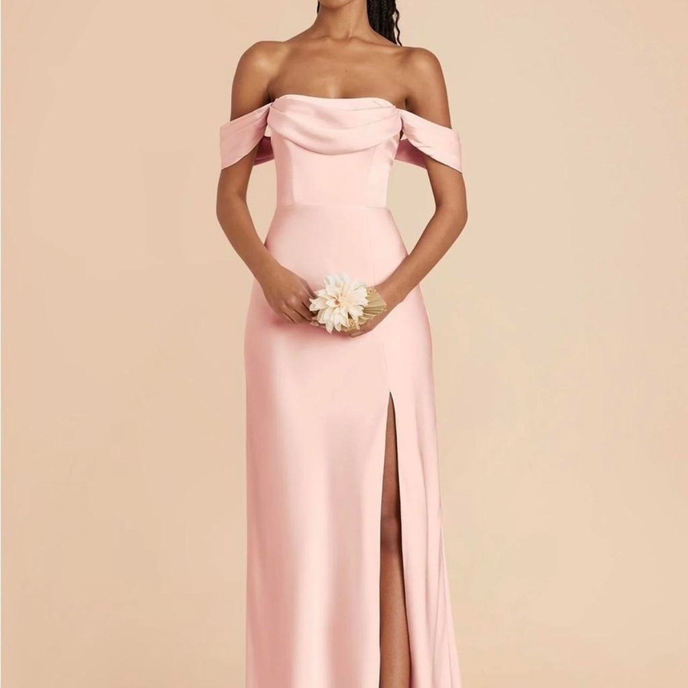 NWT Birdie Grey MIA Matte Bridesmaid Dress is Pale Blush Sz XS w/ cap sleeve